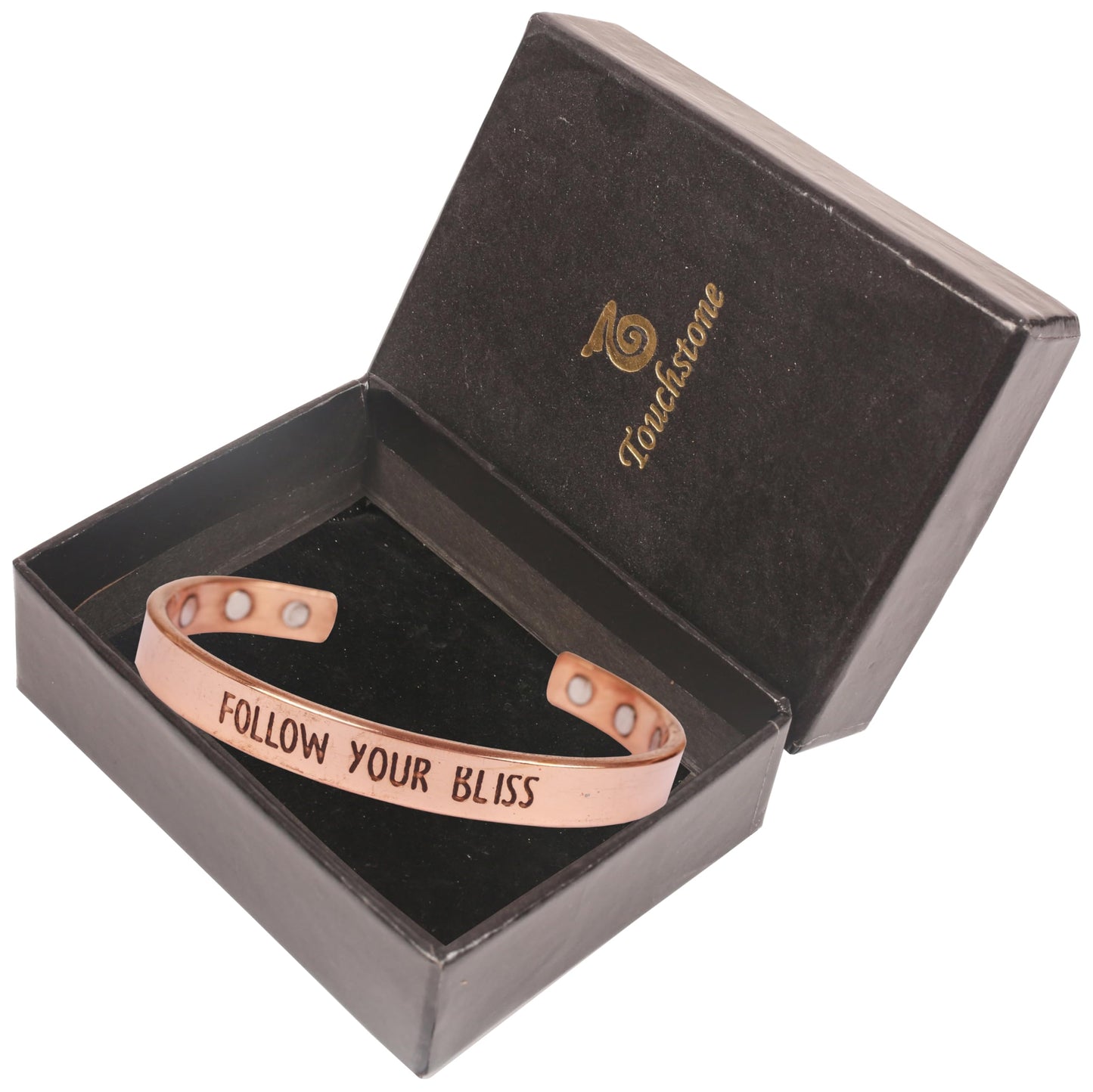 Touchstone Inspirational Copper Engraved Magnetic Bracelets for Women-Personalized Jewelry Gifts for Best Friend/Mom/Daughter/Sister - Adjustable Bracelet in a Gift Box Follow Your Bliss