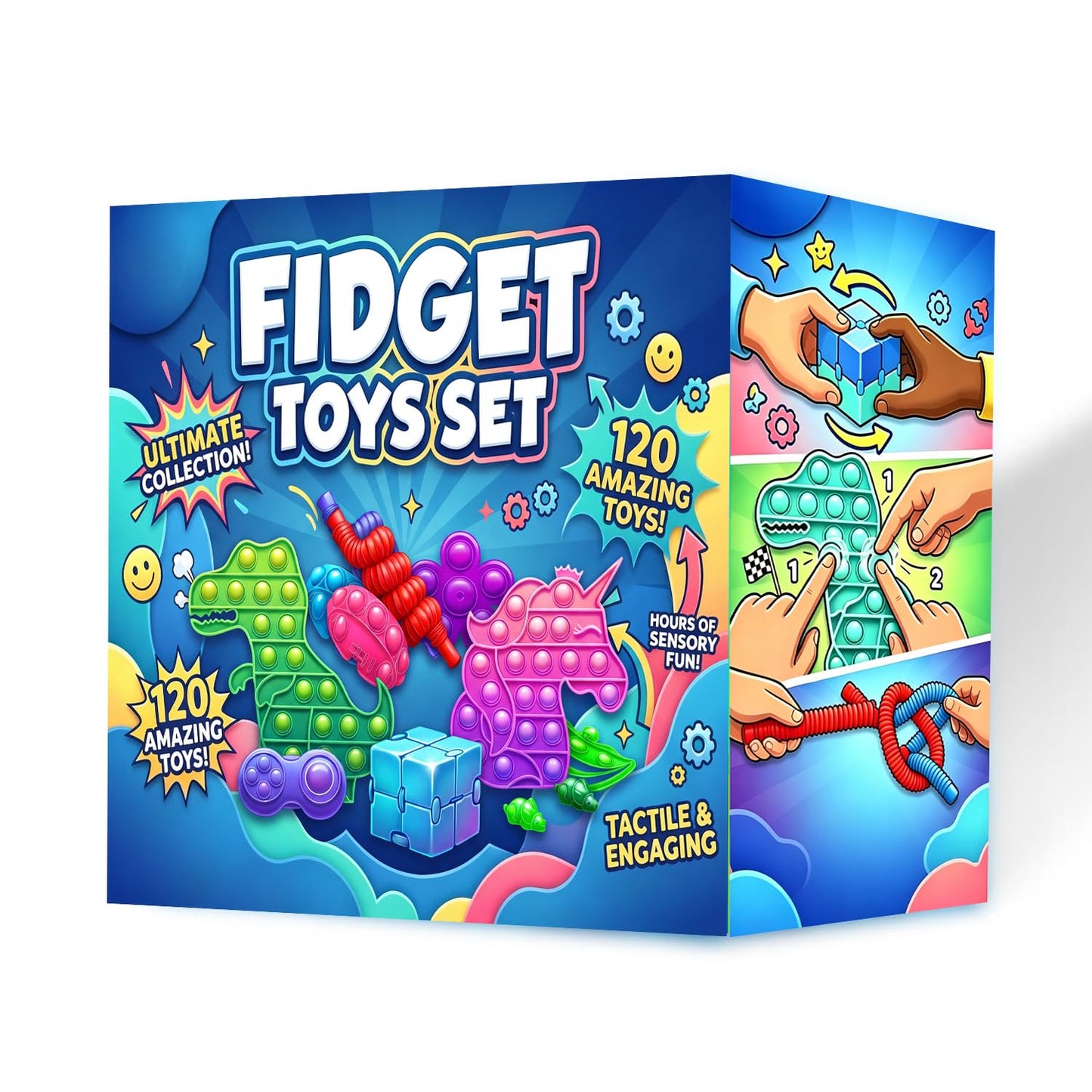 Fidget Toys, 120 Pack Party Favors for Kids 8-12 4-8, Sensory Toy for Autism Autistic Anxiety Children Boys Girls, Classroom Treasure Box Prizes Pinata Stocking Stuffers Gifts Carnival ADHD