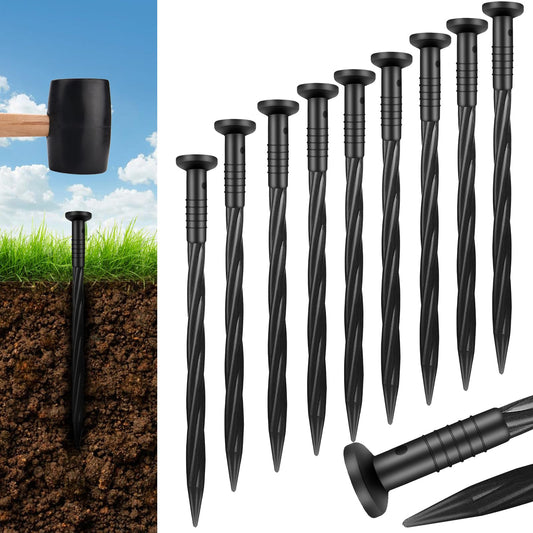 Aolabela 80 Pack 8 Inch Plastic Landscape Edging Anchoring Stakes Garden Lawn Yard Spikes Landscaping Stakes for Paver Edging, Weed Barrier, Tent, Artificial Turf