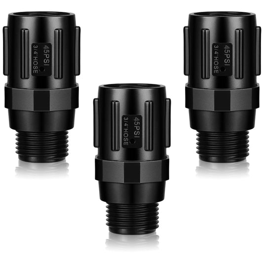 Tondiamo 3 Pcs 45 PSI Drip Irrigation Pressure Regulator, 3/4" Female Hose Thread x 3/4" Male Hose Thread Pressure Reducer Flow Valve for Garden Drip Irrigation Parts Emitters System