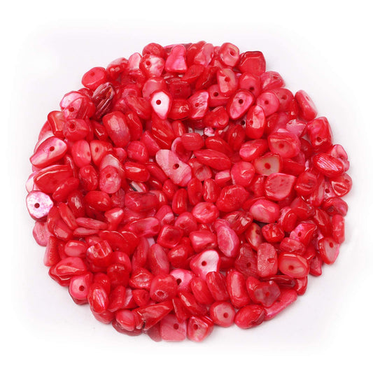 500 pcs Natural Chip Stone Beads, Red 5-8 mm Irregular Gemstones Healing Crystal Loose Bead for Jewelry Making Bracelet Crafting
