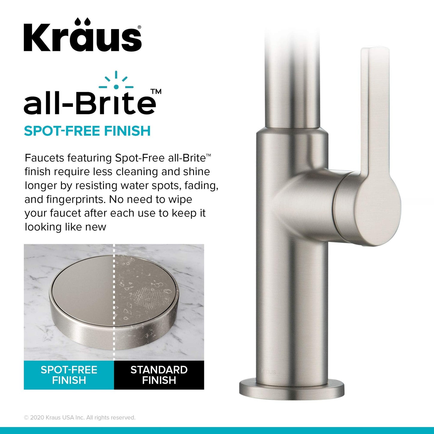 KRAUS Oletto Single Handle Pull Down Kitchen Faucet in Spot Free Stainless Steel, KPF-2820SFS