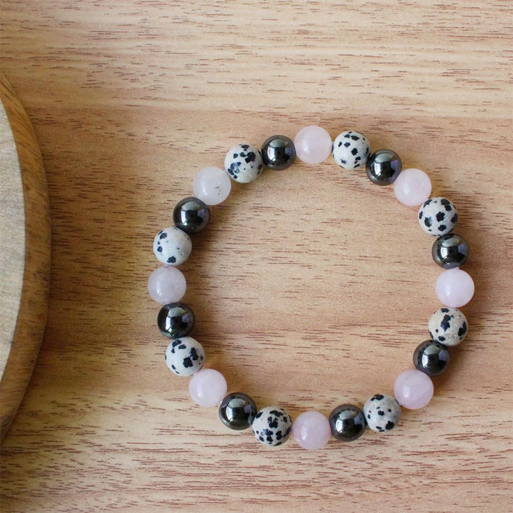 Healing Crystal Bracelet Genuine Stone Bracelet Protection Anxiety Bracelet 7 Chakra Bracelet 6.5 inch Malachite Aquamarine Citrine 8MM Beads Get Well Soon Bracelet (Releasing Past Hurts)