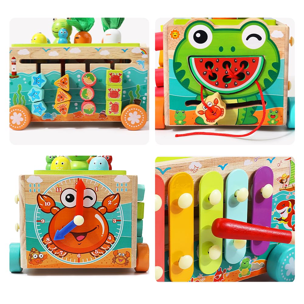 JAUNTY Toddler Wooden Montessori Toy for 1 2 3 Year Old Toys, Educational Stem Toy for Baby Boys Girls 18 Months+, Preschool Learning Fine Motor Skill First 1st Birthday Gifts for Kids Girl Boy 1-3