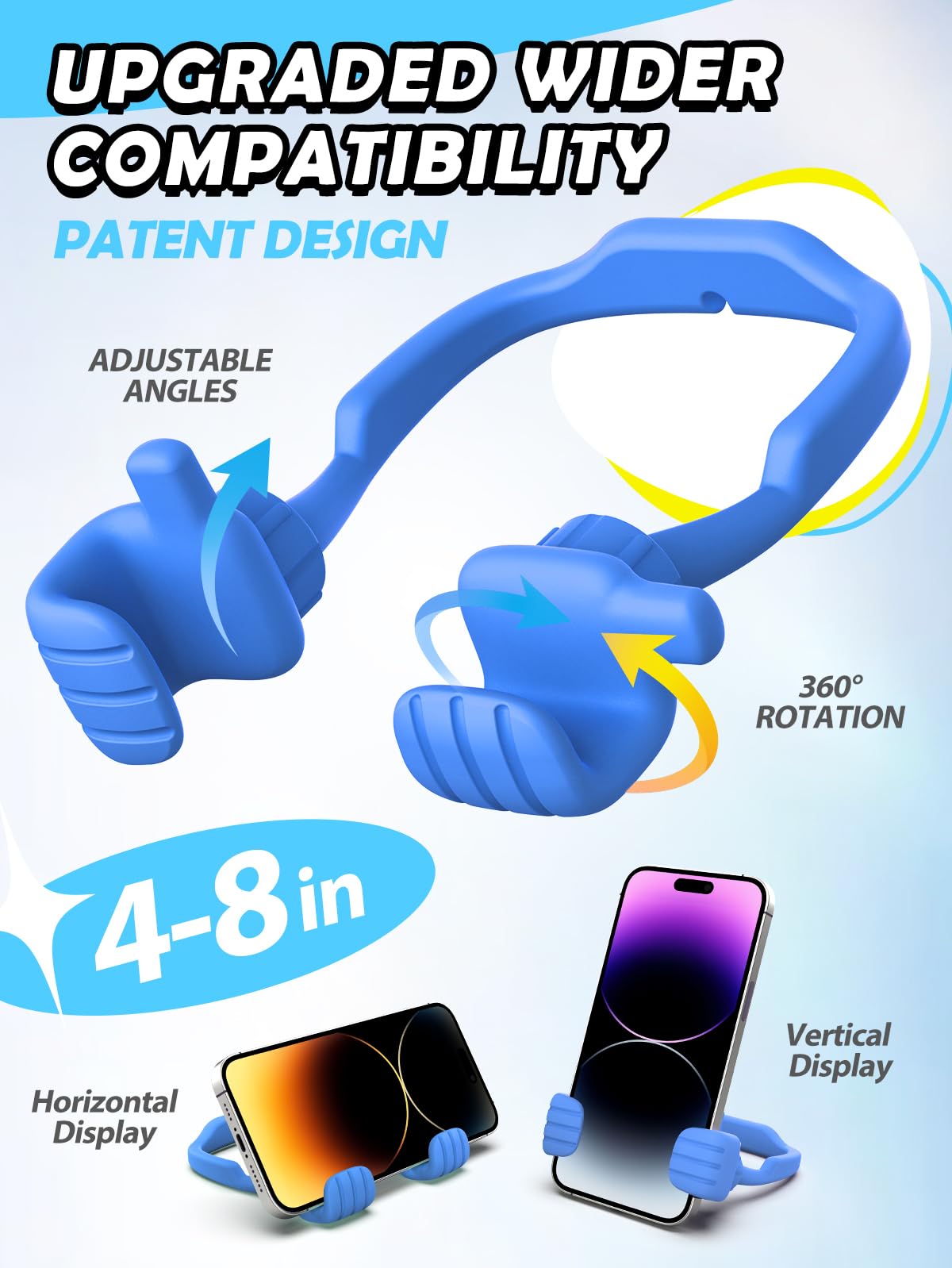 Teen Boys Gifts for Men Adults Cell Phone Stand: UPGRADE Easter Gifts for Kids Son Adjustable Lazy Thumbs Up Phone Holder for Desk Cool Gadgets Fun Gifts ideas for Him Husband Stocking Stuffers