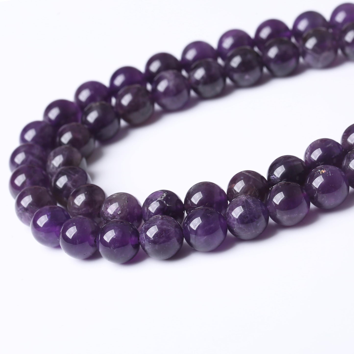 Natural Amethyst Stone Beads for Jewelry Making DIY Bracelet Necklace Jewelry Making 1 Strand 15.5inch 35PCS 10MM