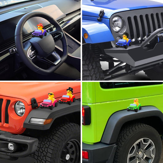 40 Pcs Rubber Ducks for Jeeps, 2.8 Inch Ducks for Jeeps, Ducks for Ducking 20 Rubber Ducks Assortment with 20 Cars, Collection Vehicle Dashboard Decorations, Party Favors Birthday Class Exchange Gifts
