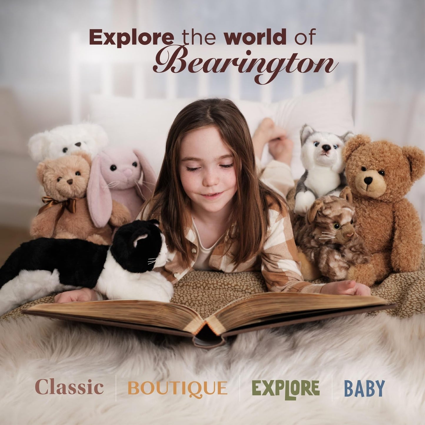 Bearington Boomer Easter Bunny Stuffed Animal - 10.5" Premium Soft Plush Easter Stuffed Animals for Everyday Cuddles and Playtime - Adorable Bunny Rabbit Plush Gift for Babies, Toddlers, and Kids