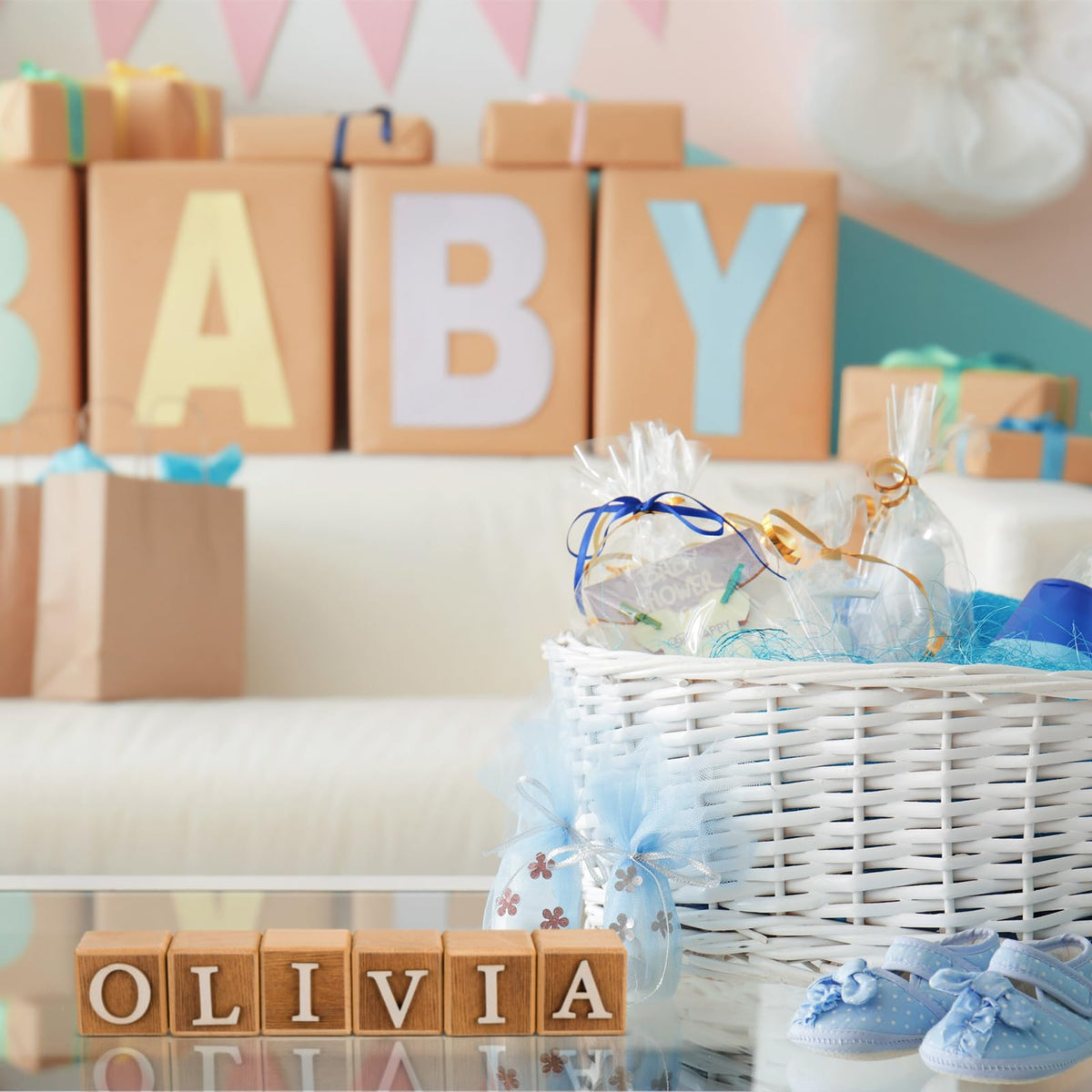Kigley 8 Pcs Custom Wooden Name Sign 8 Letter Blocks and 78 Wooden Letter Name Wooden Cubes Wooden Blocks for Montessori Shower Name Alphabet Wood Signs(Wood)