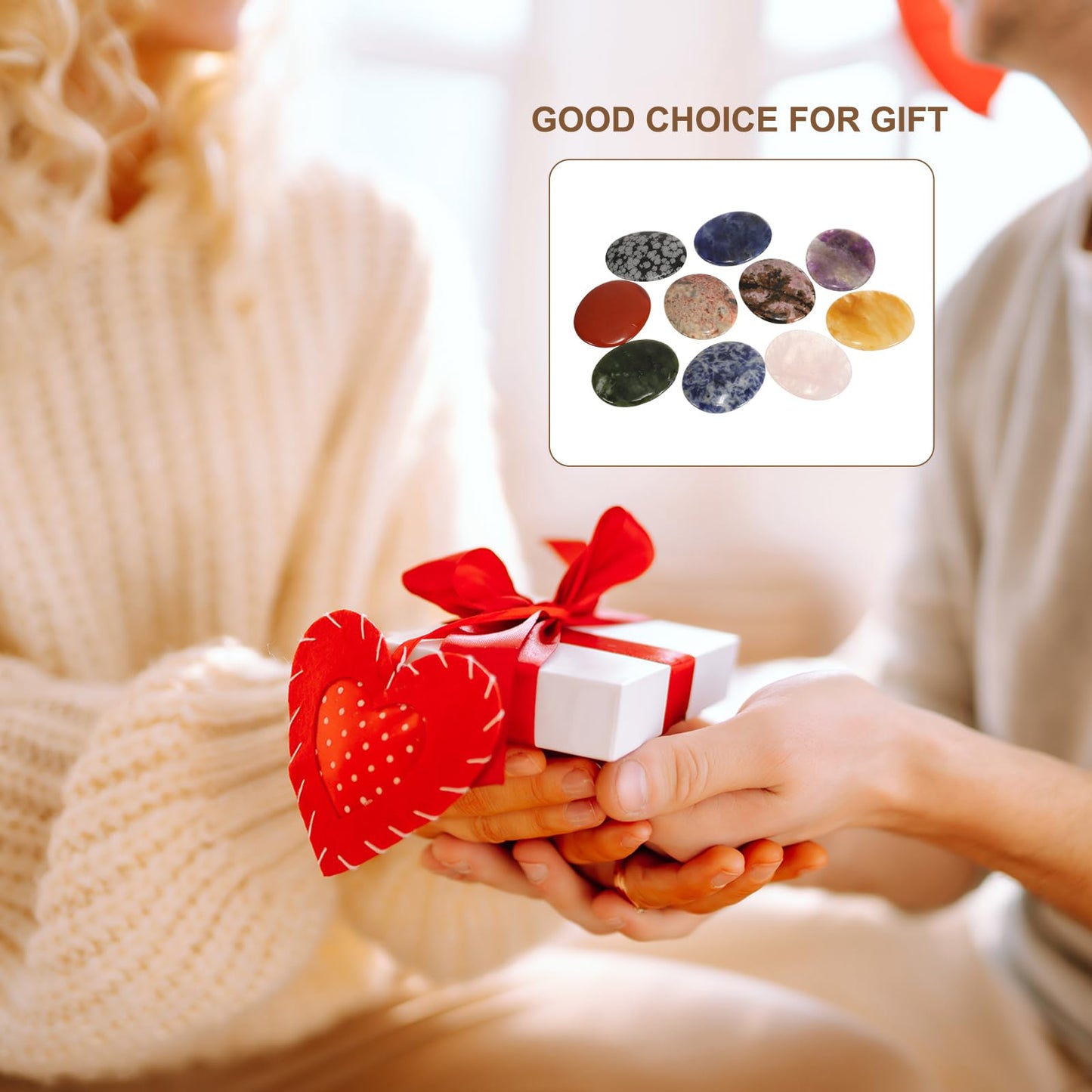 MECCANIXITY 2 Pcs Thumb Worry Stone for Anxiety, Black Net Stone Relief Crystals Hand Thumb Stones Pocket Gems Natural Polished for Yoga Meditation Relief