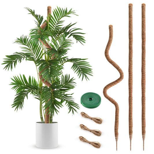 3 Pack Moss Pole 63 Inch Monstera Plant Support Moss Poles Bendable for Climbing Plants Longer Coco Coir Sticks Support Stakes Tall for Indoor Creeper DIY Shape Plants Grow Upwards