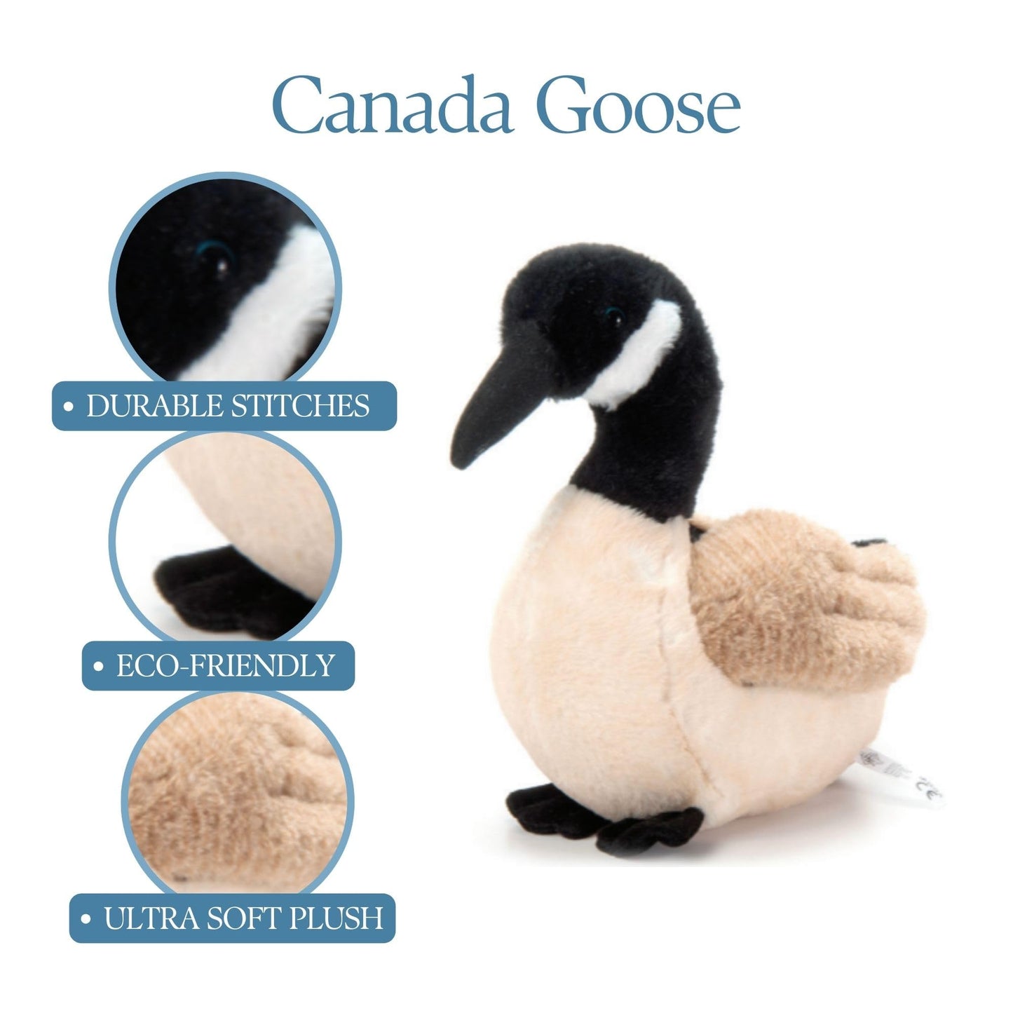 The Petting Zoo Canada Goose Stuffed Animal Plushie, Gifts for Kids, Wild Onez Animals, Goose Plush Toy, 12 inches