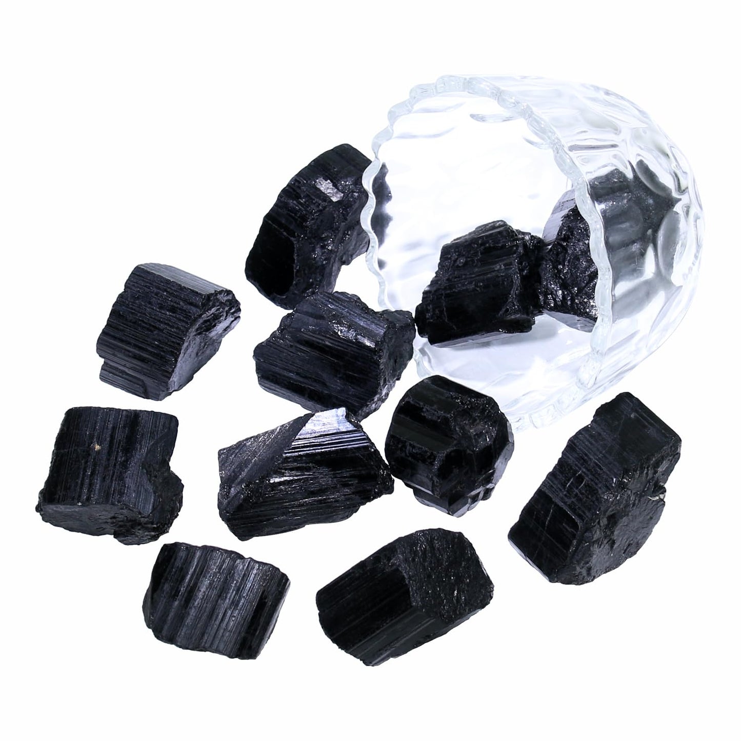 Nvzi Black Tourmaline Crystals, Bulk Crystals, Crystals and Healing Stones, Rocks for Tumbling, Amathesis Crystal, Raw Crystals Bulk, Calcite Crystal for Decoration, Wicca, Reiki, Chakra, Energy(1LB)