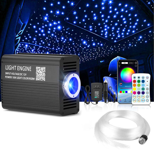 XAEIOW Twinkle Starlight Headliner Light,16W 1000pcs 9.8ft LED Star Ceiling Fiber Optic Light Kit APP/Remote for Car/Home/Party