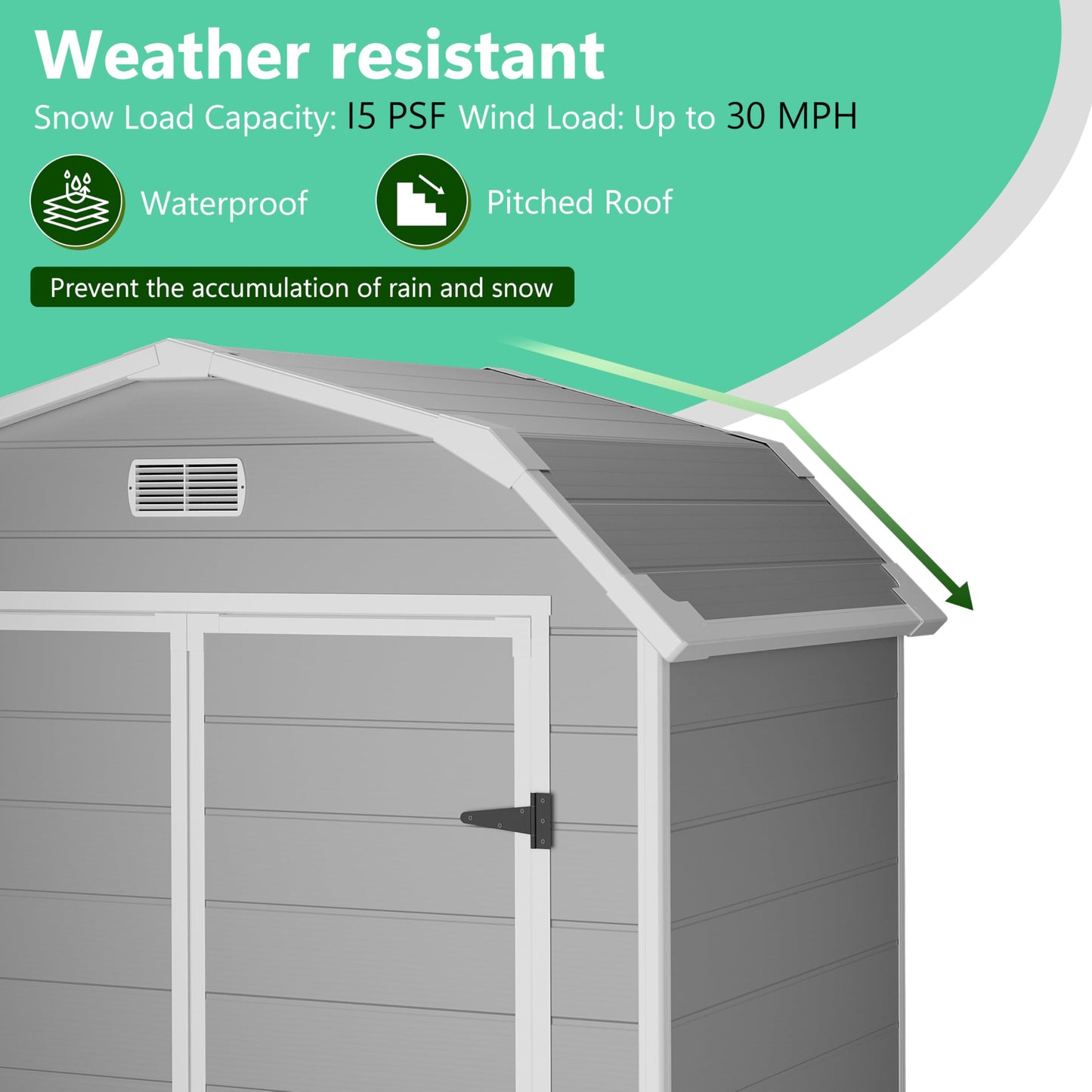 6 x 4.5 ft Outdoor Storage Shed, Garden Shed with Lockable Door & Sloped Roof Sheds Outdoor Storage, Waterproof Storage Shed with Floor Suitable for Patios,Gardens, Backyards and Construction Sites