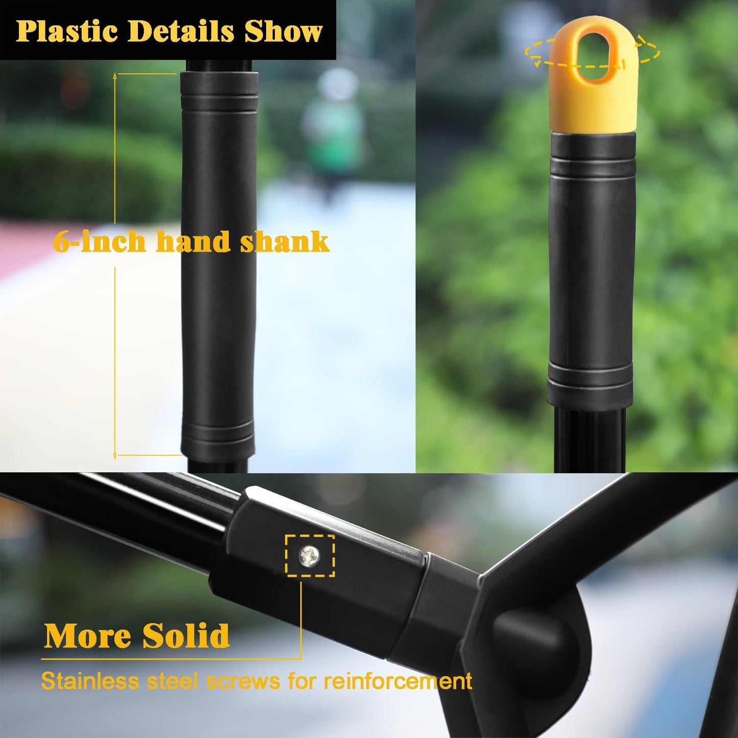 PUTNATRUE Heavy Duty Commercial Broom, 3 Pack Upgraded Angle Brooms for Sweeping Outdoor and Indoor, Perfect Black Brooms of House, Kitchen, Garage, Courtyard, Concrete