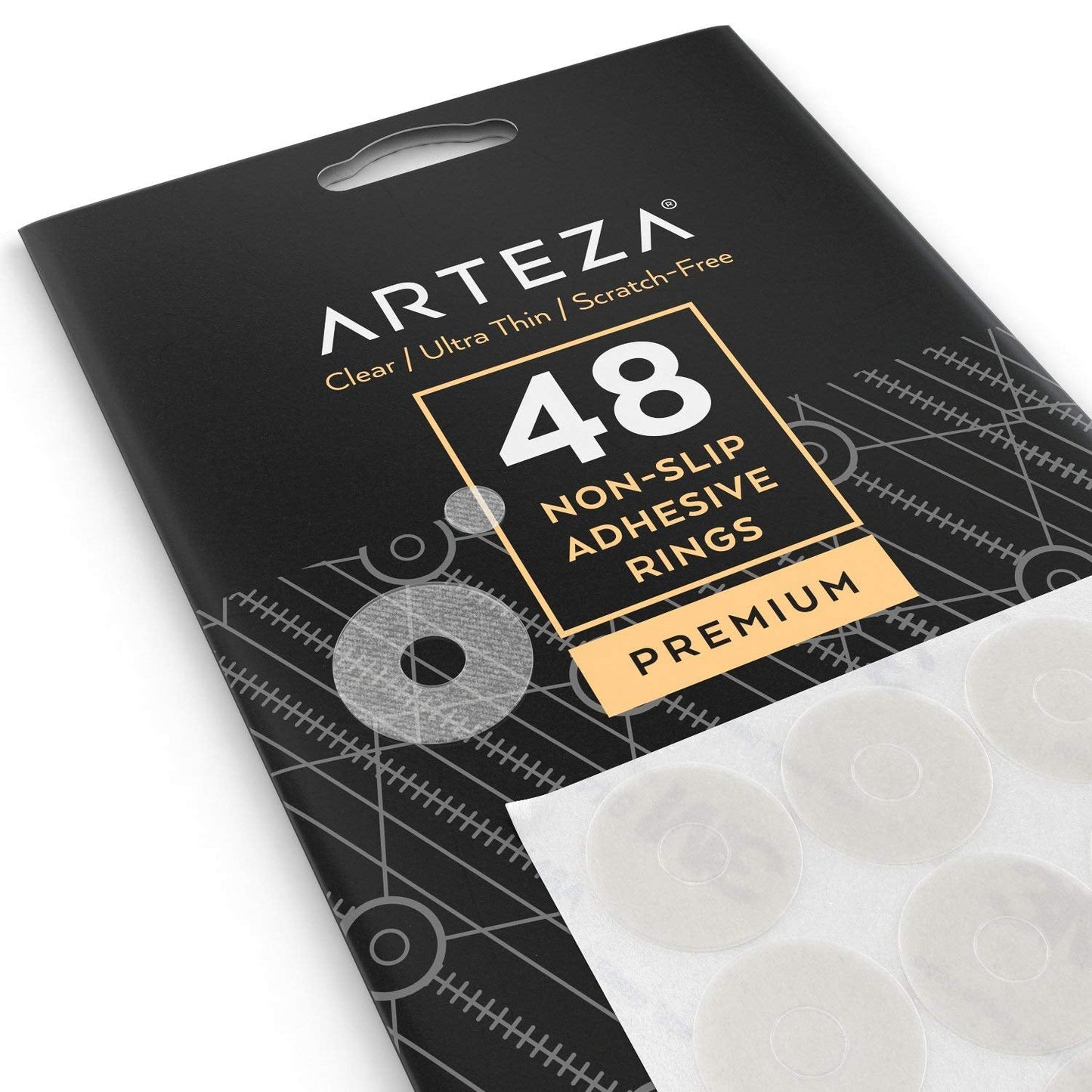 ARTEZA Quilting Rulers Set of 4, Acrylic Square Quilting Rulers for Sewing and Fabric Cutting, 4.5 x 4.5, 6 x 6, 9.5 x 9.5, 12.5 x 12.5 Inch, Dual-Color Grid, 30/45/60 Degree, 48 Non-Slip Rings