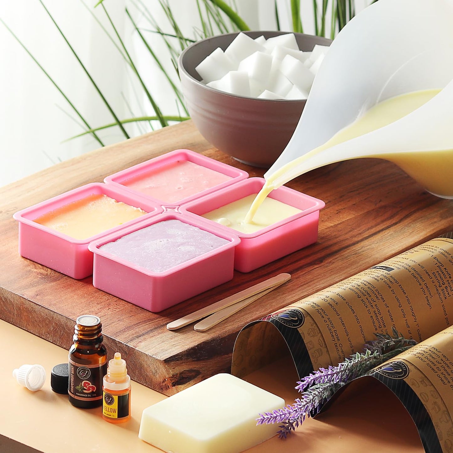 CraftZee Soap Making Kit - Soap Making Supplies with Shea Butter Soap Base, Silicone Loaf Soap Molds, Soap Cutters, Fragrances & More - DIY Homemade Melt & Pour Soap Craft Kits for Adults & Kids