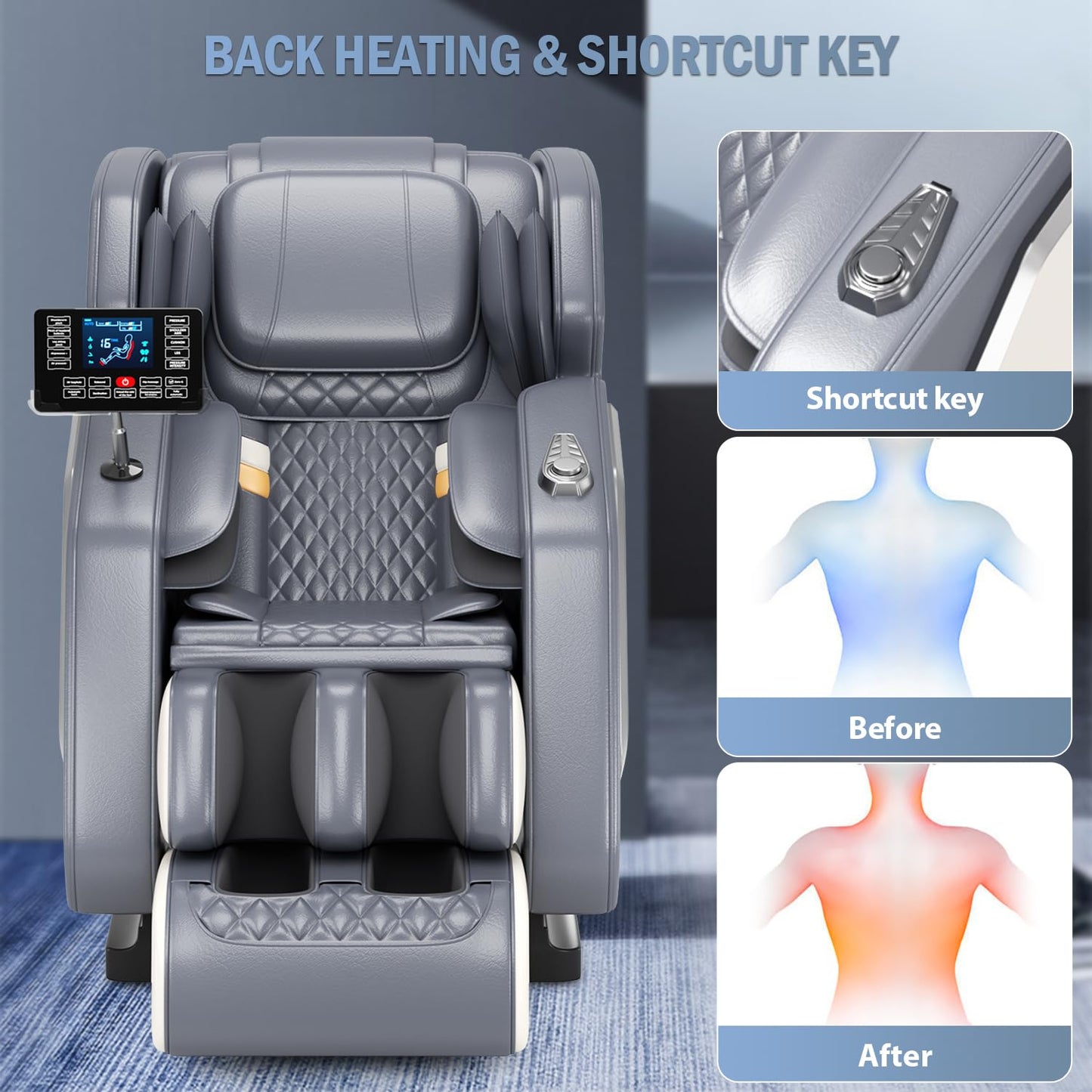 AOVOJRM Massage Chair Full Body- Zero GravityMassage Recliner with Air Pressure, 10 Fixed Massage Rollers, Heating, Foot Roller, Bluetooth Speaker for Home Office, for mom/dad (White)