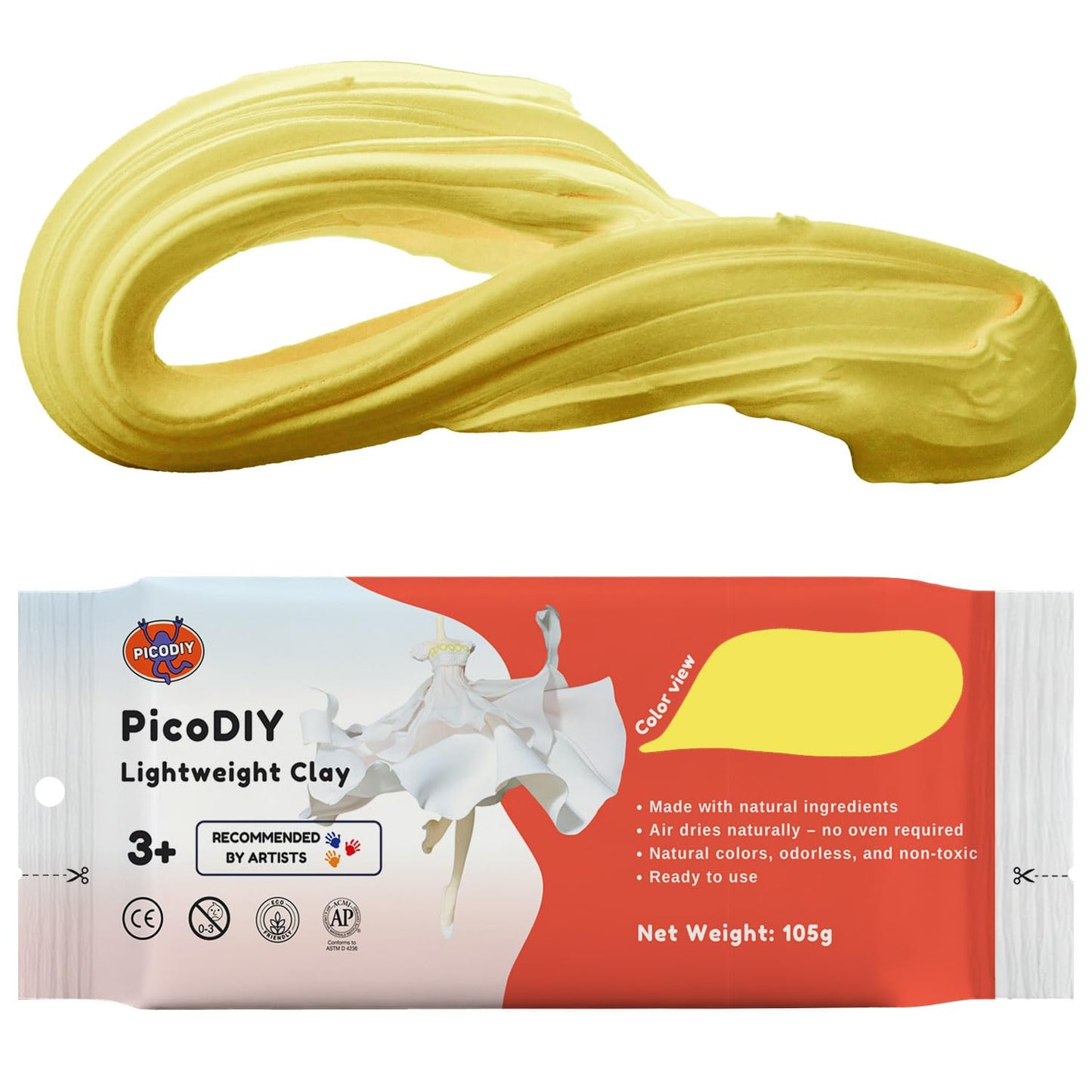 PicoDIY Lightweight Clay - Air Dry Clay, Ultra Light & Soft, Safe & Non-Toxic, Moldable & Flexible, DIY Modeling Clay for Anime Figures, Sculpting, Molding, Creative Art Crafts