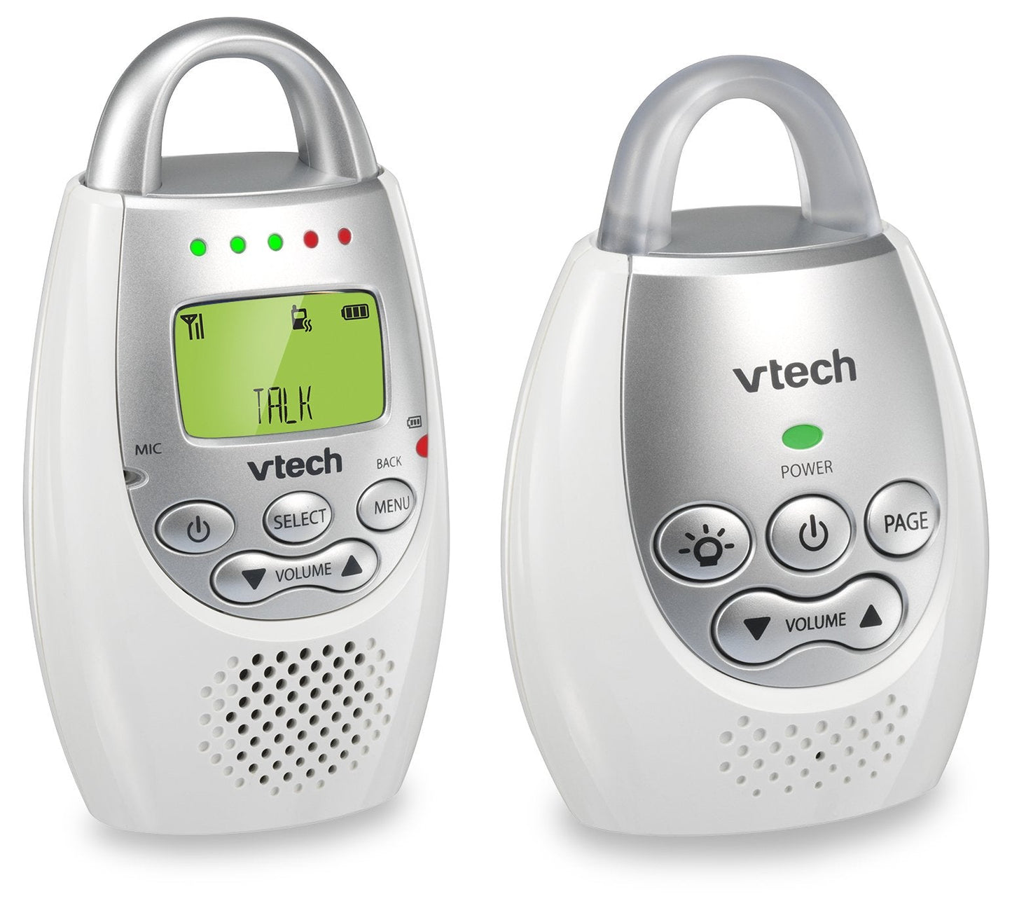 VTech DM221-2 Audio Baby Monitor with up to 1,000 ft of Range, Vibrating Sound-Alert & DM221 Audio Baby Monitor with up to 1,000 ft of Range, Vibrating Sound-Alert, Talk Back Intercom