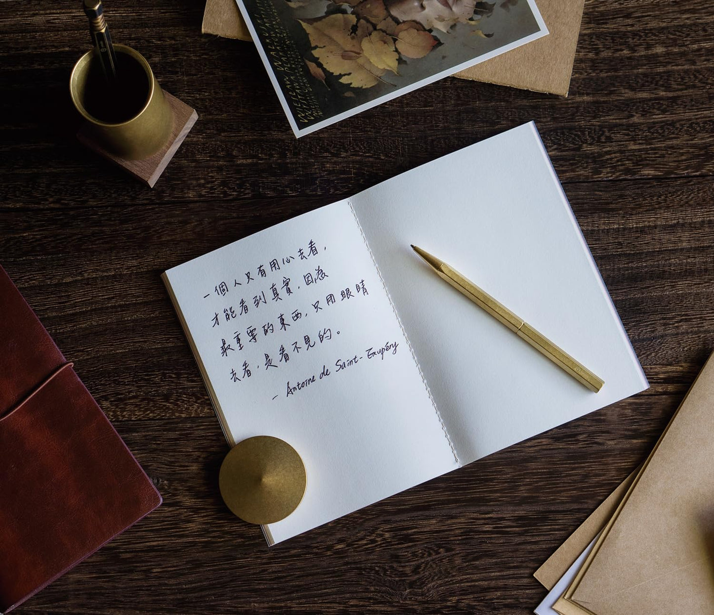ワイスタジオ YSTUDIO Rotating ballpoint pen, classic ballpoint pen, made of brass, stunning luxury pen, the best ballpoint pen for professional administrative offices, exquisite designer pen (brass)