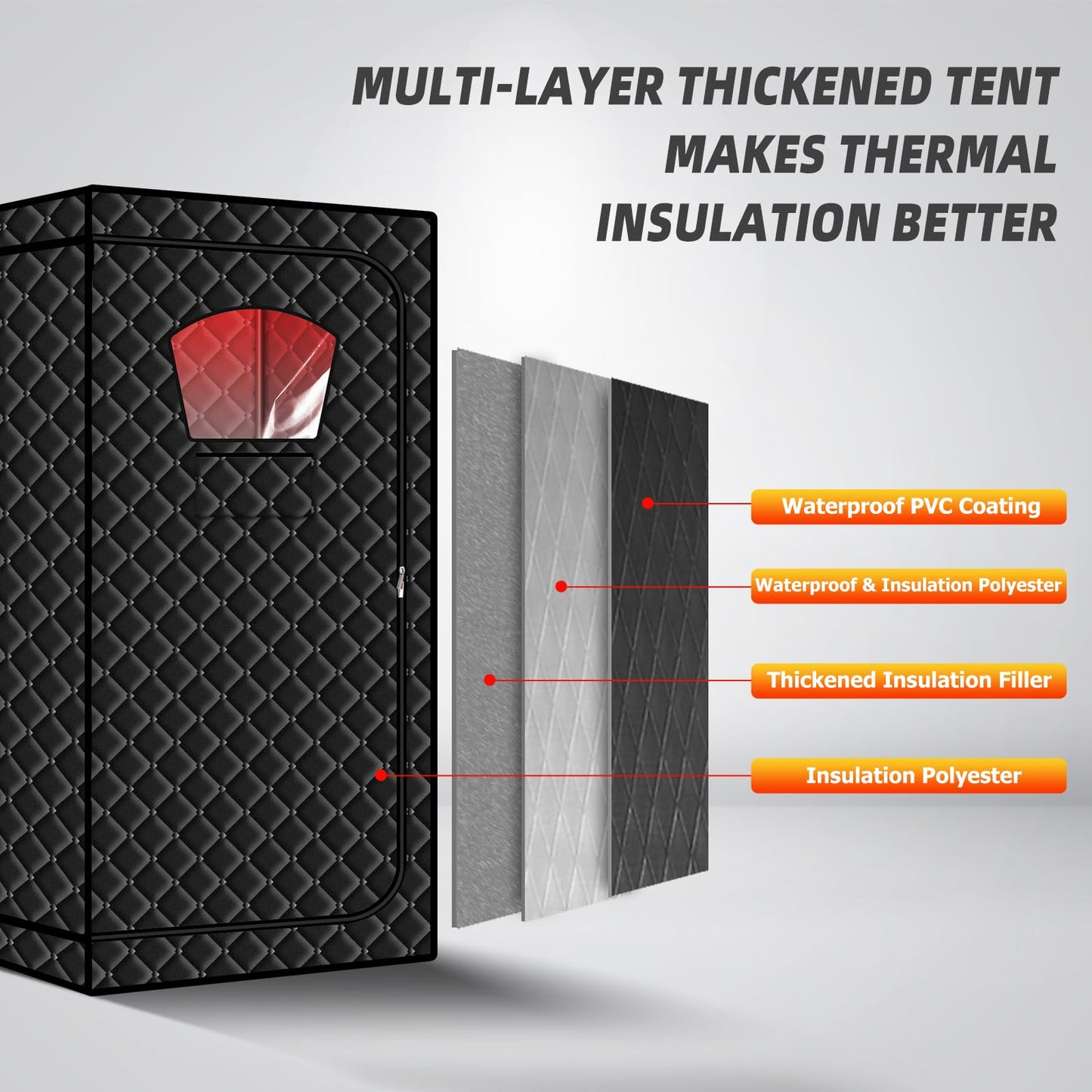 Gollense Red Light Sauna with Hot Air Machine, Portable Sauna for Home with 660nm Infrared Red Light Therapy Lamp, One Person Dry Sauna Box, 6ft-Tall Personal Thicken Tent with Foldable Chair