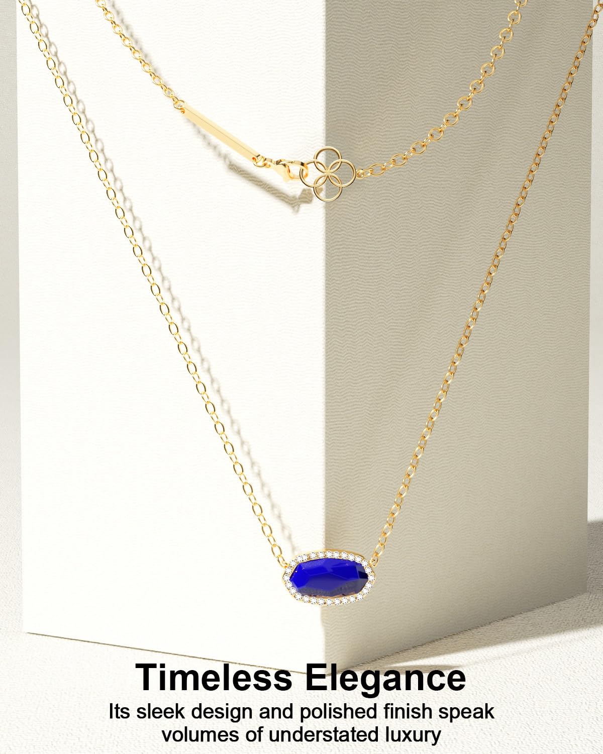 AICase 18K Gold Plated Pendant Necklace for Women,Diamond Rhinestone Dainty Fashion Jewelry,Anniversary Wedding Birthday Gifts for Women/MoM/Sister/Friends/Her/Wife/Grandma/Coworker_Blue