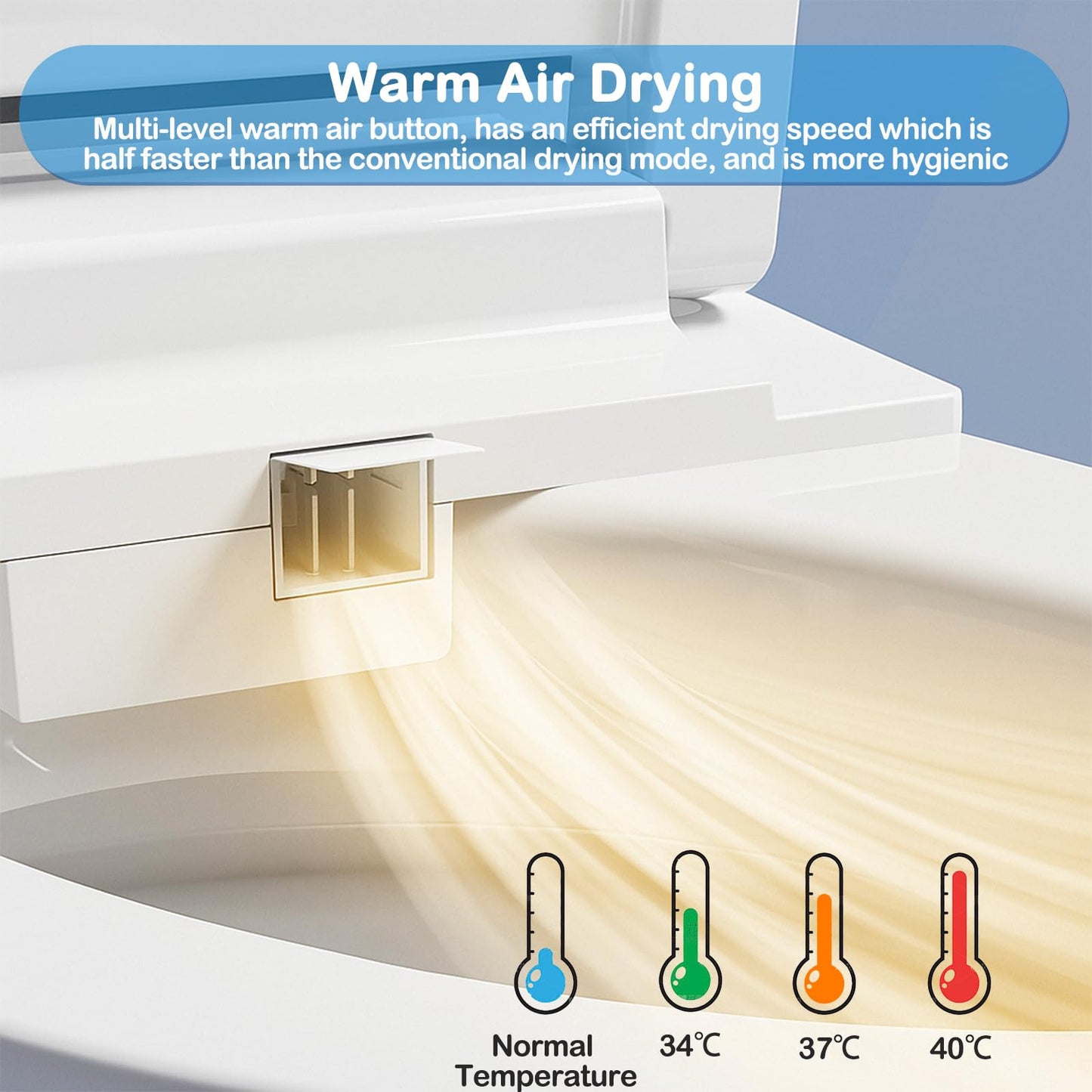 Smart Toilet with Bidet Built in, One Piece Bidet Toilet with Heated Seat and LED Display Night Light, Emergency Flush, Foot Sensor, Artistic Lighting, Smart Heated Seat, Foam Dispenser,Tank Built in