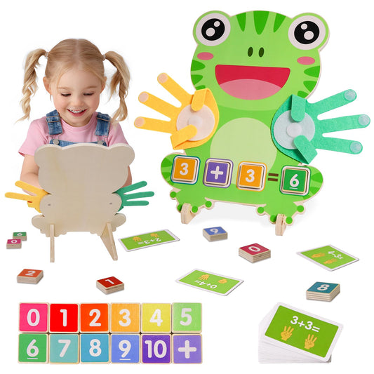 ZJEFUNS Preschool Learning Toys for Toddlers 3 4 5 Years, Finger Counting Number Blocks for Kids, Educational Math manipulatives Toys, Preschool Wood Homeschool Educational Math Toy for Boys Girls.