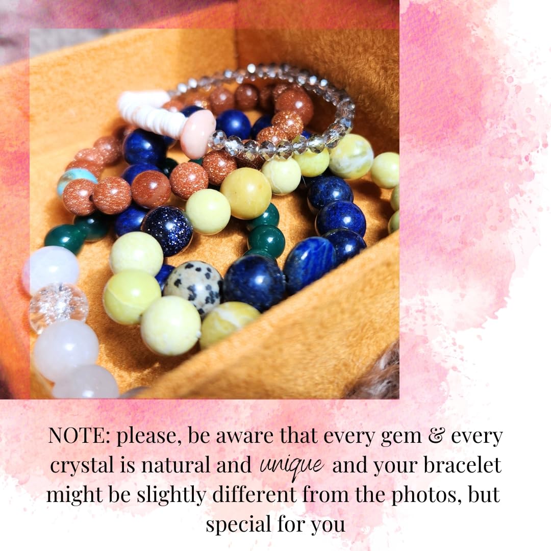 Handmade Jewelry: Crystal Bracelets for Women with Natural Gemstones - Boho Gifts by IMEL Studio (Dalmatian Protection Talisman for grounding and well-being)