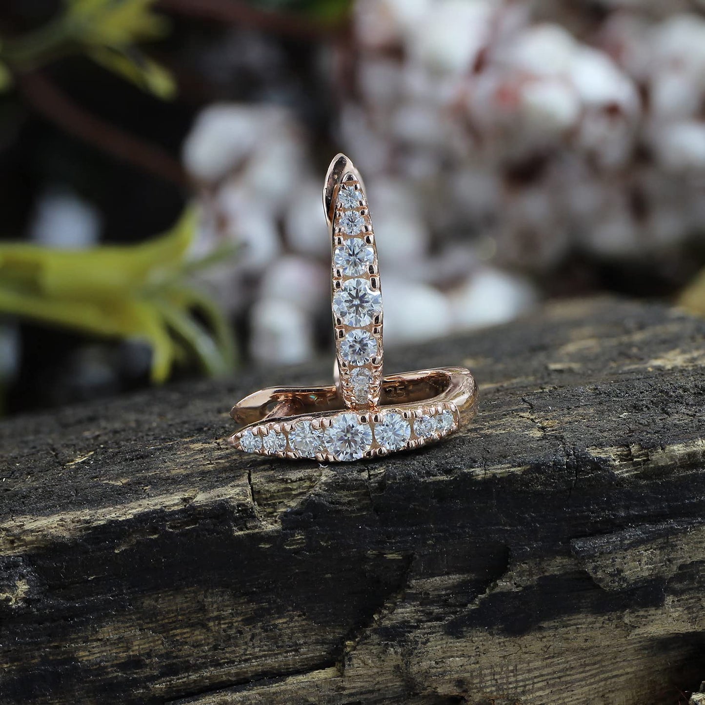 Huggie Hoop Earrings for Women Round Lab Grown Diamond Earrings for Her in 14K Rose Gold Over Sterling Silver Jewelry