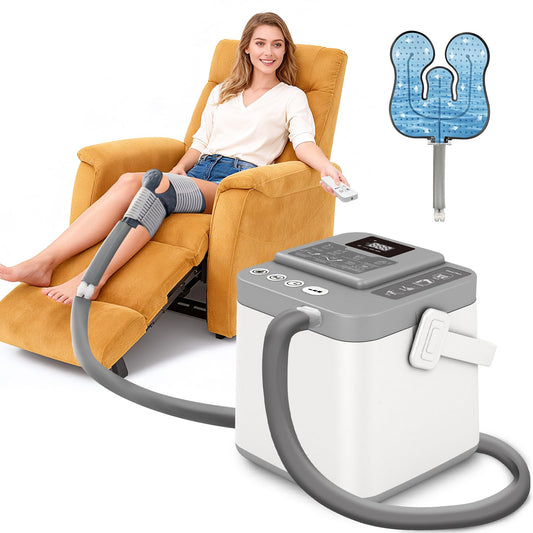 KETFIY Cold Therapy Machine,Programmable Timer Knee Ice Machine with Silent Pump,Knee Replacement System for Cryotherapy Pain Sports Injuries,Ice Therapy Ankle/Leg/Shoulder/Back/Hip