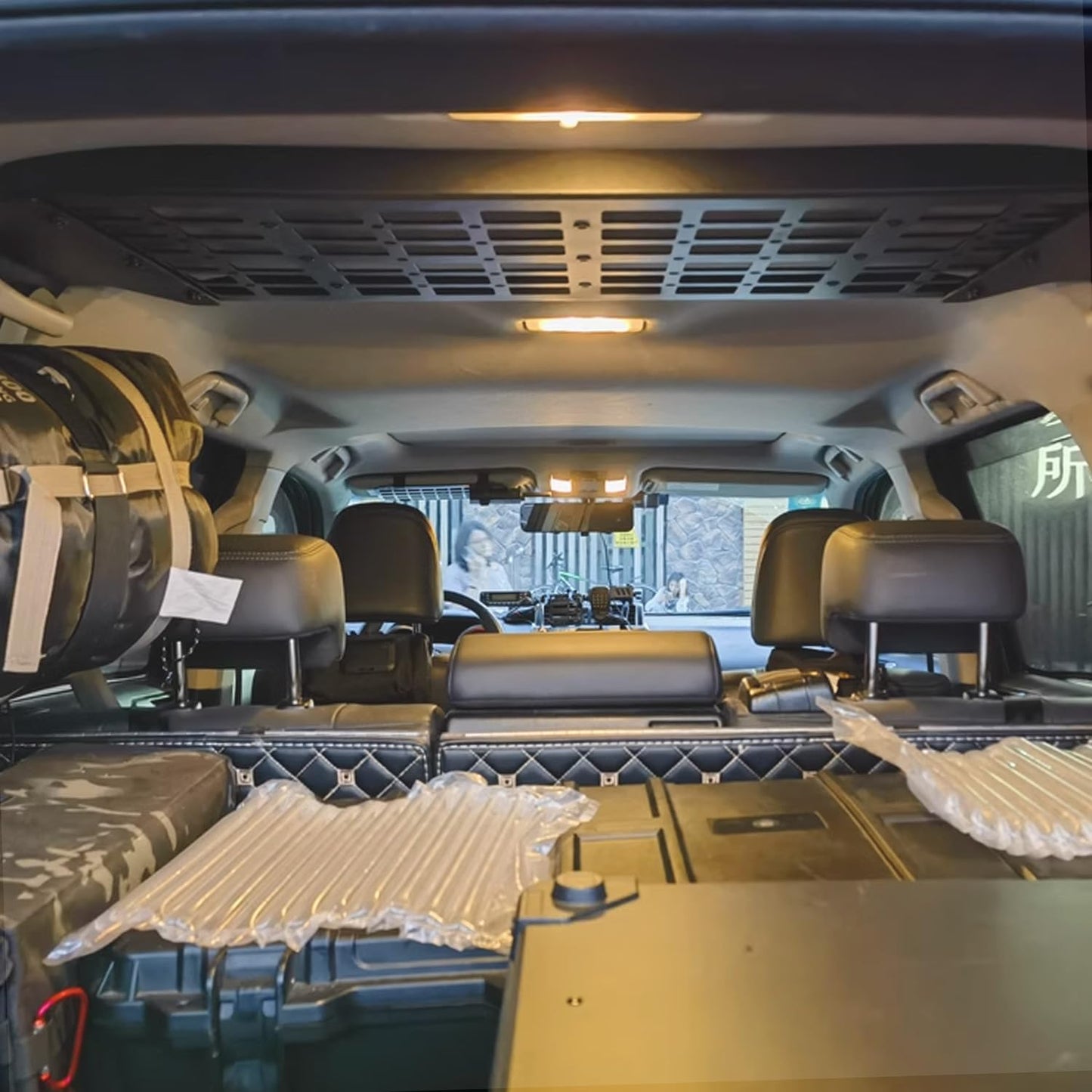 HIGH FLYING for Toyota Prado LC150/Lexus GX460 Car Molle Panels Storage Modular System Trunk Shelf Organizer Rear Cargo Racks (Roof Panel)