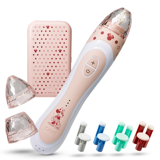 PMD Beauty x Disney Minnie Mouse Personal Microderm Elite Pro-At-Home Microdermabrasion Machine for Face and Body-Exfoliating Crystals & Vacuum Suction for Fresh & Radiant Skin-TruTier Technology