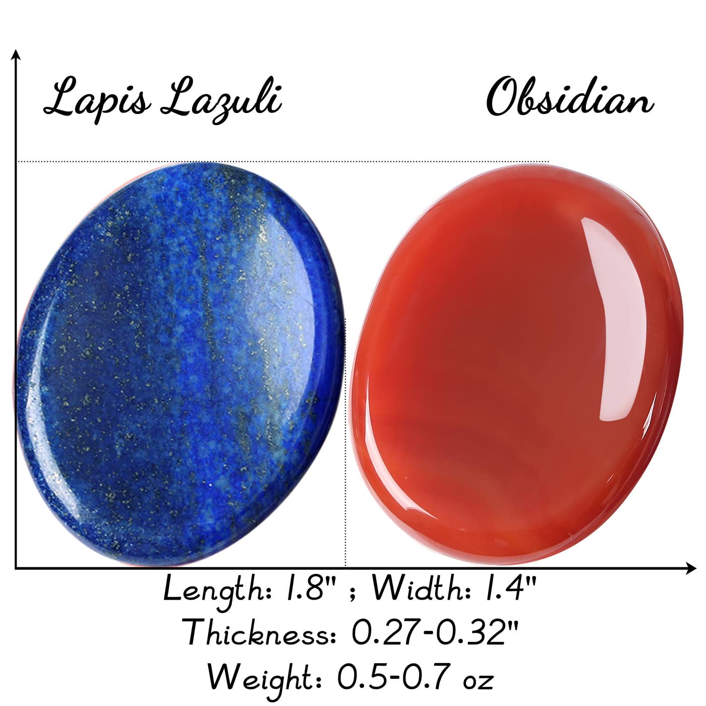 2PCS Worry Stone for Anxiety Red Carnelian Agate Lapis Lazuli Healing Crystals Hand Carved Thumb Stones Pocket Gemstones Meditation Oval Shaped Crystal Natural Reiki Relax Palm Stone Therapy Relief