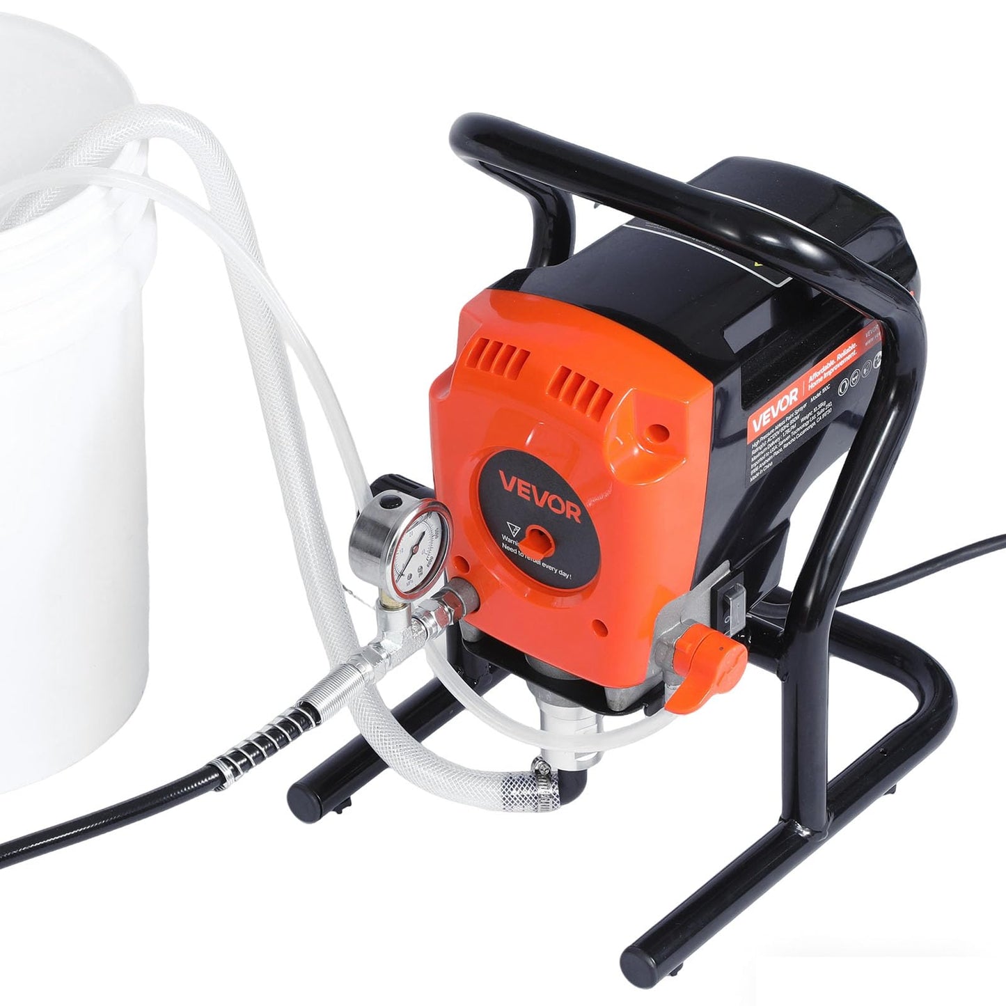 VEVOR Stand Airless Paint Sprayer, 900W, 3300PSI High Pressure Airless Sprayer, Cleaning Brush, Hose, Extension Rod, Nozzles, Electric Spray Paint Machine for Interior or Exterior of House, Fence