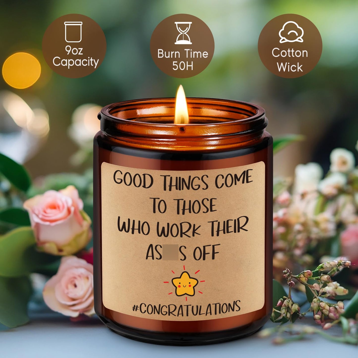 Fairy's Gift Congratulations Candles, Congrats, New Job Promotion Gifts for Women Men, Friend, Coworker, Work Bestie, Funny New Business Owner Congrats Gifts, Congratulations on Your Promotion