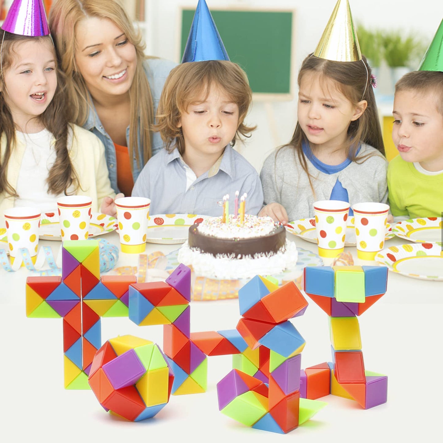 Ganowo 30 Pack Mini Snake Cube Fidget Toys Goodie Bag Stuffers for Kids, Treasure Box Toys for Classroom, Twist Puzzle for Party Favors, Birthday, Back to School Gifts, Stocking Stuffers for Kids