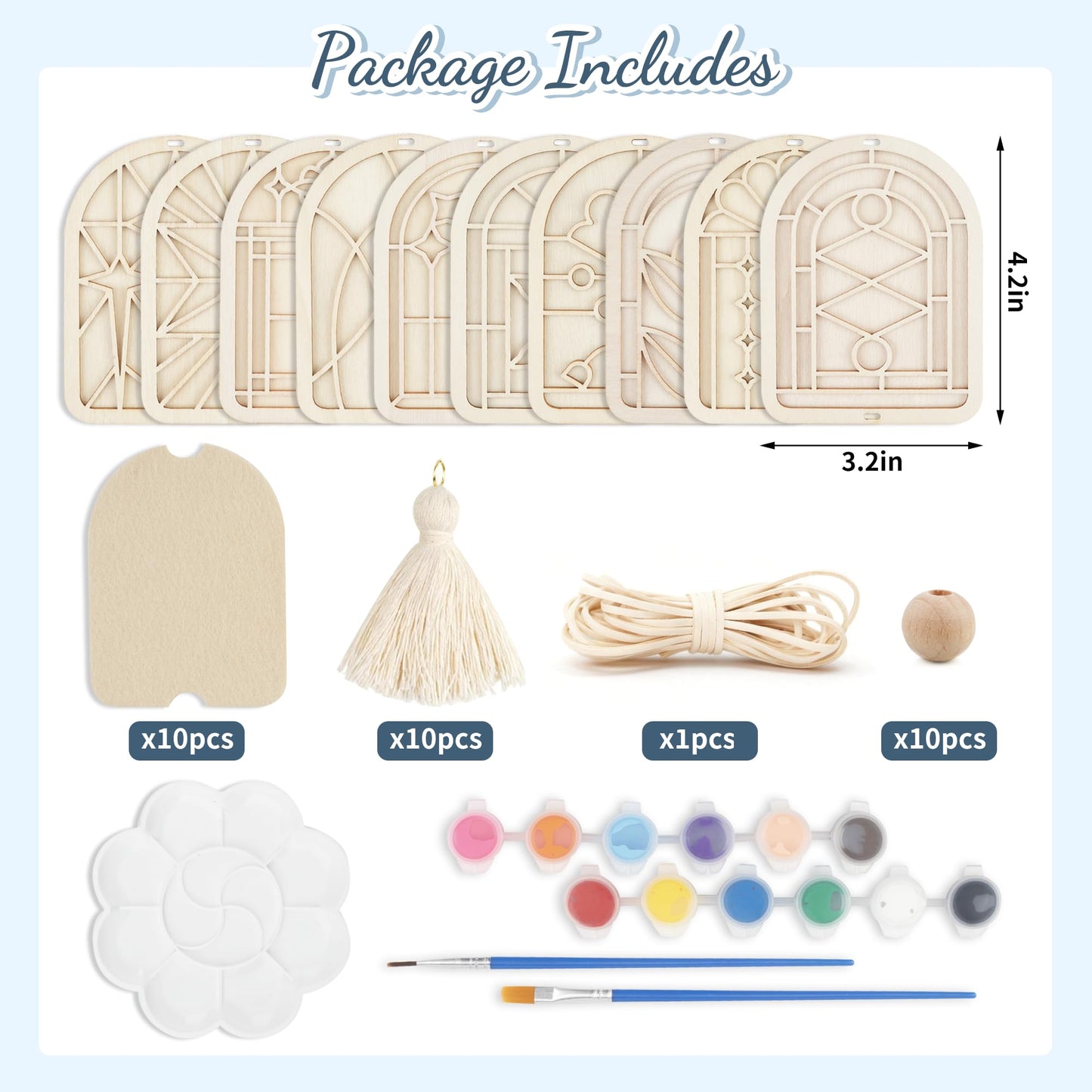 Temlum Wooden Air Frshener Painting Kit, Unfinished Wood Crafts Painting Kits for Adults Wooden Ornaments to Paint DIY Arts and Crafts Project Home Decor