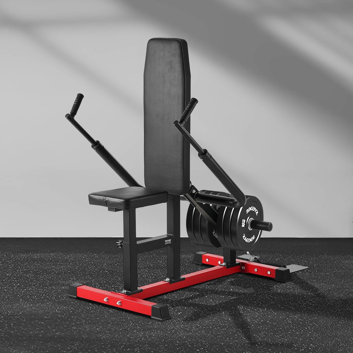 VEVOR Seated Dip Machine, Tricep Bicep Press Down Machine with Cable Bar, Adjustable Seat, and Backrest, Exercise Equipment for Chest Training, Upper Body Push Fitness Workout, Hold up to 450LBS