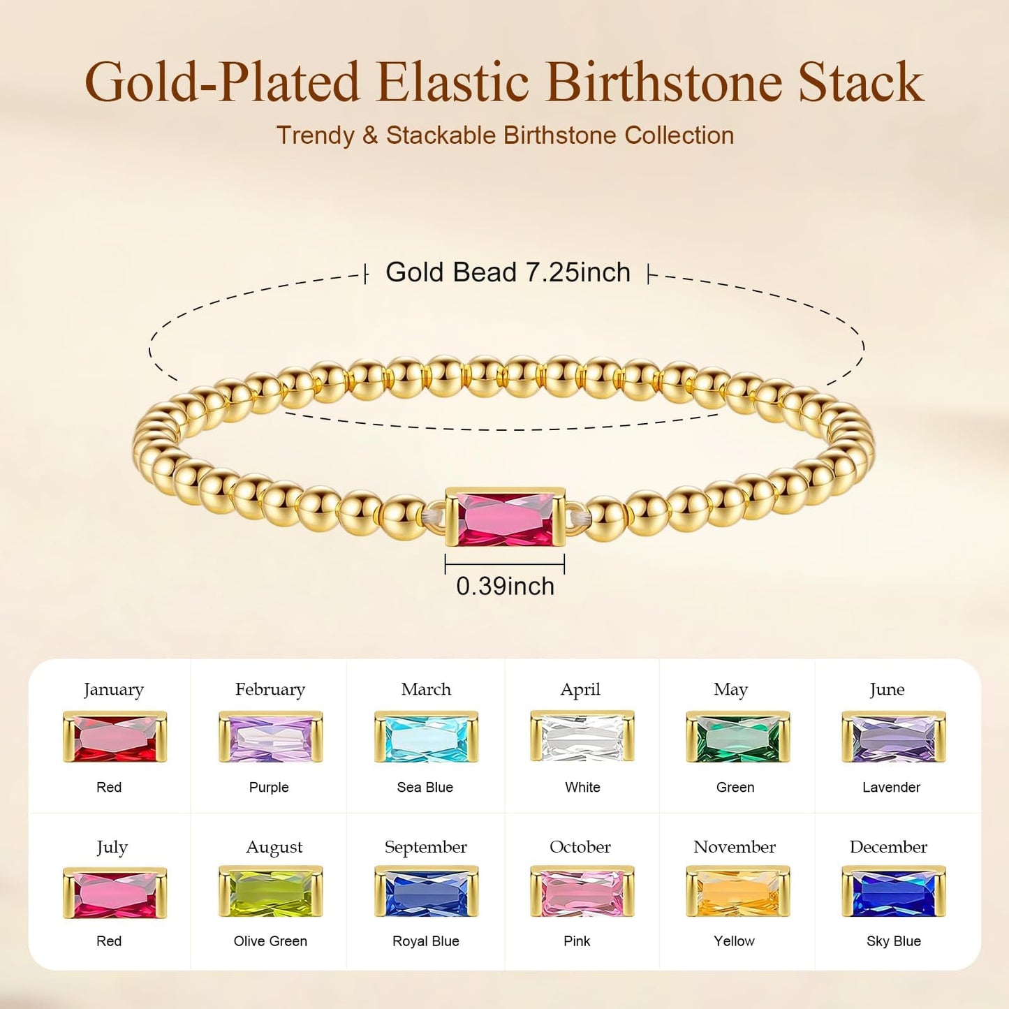 5 PCS Gold Bracelets for Women, Dainty Birthstone Bracelet 14K Gold Plated Stackable Paperclip Cuban Link Chain Bead Bracelets, Fashion Trendy Jewelry Sets Birthday Gifts