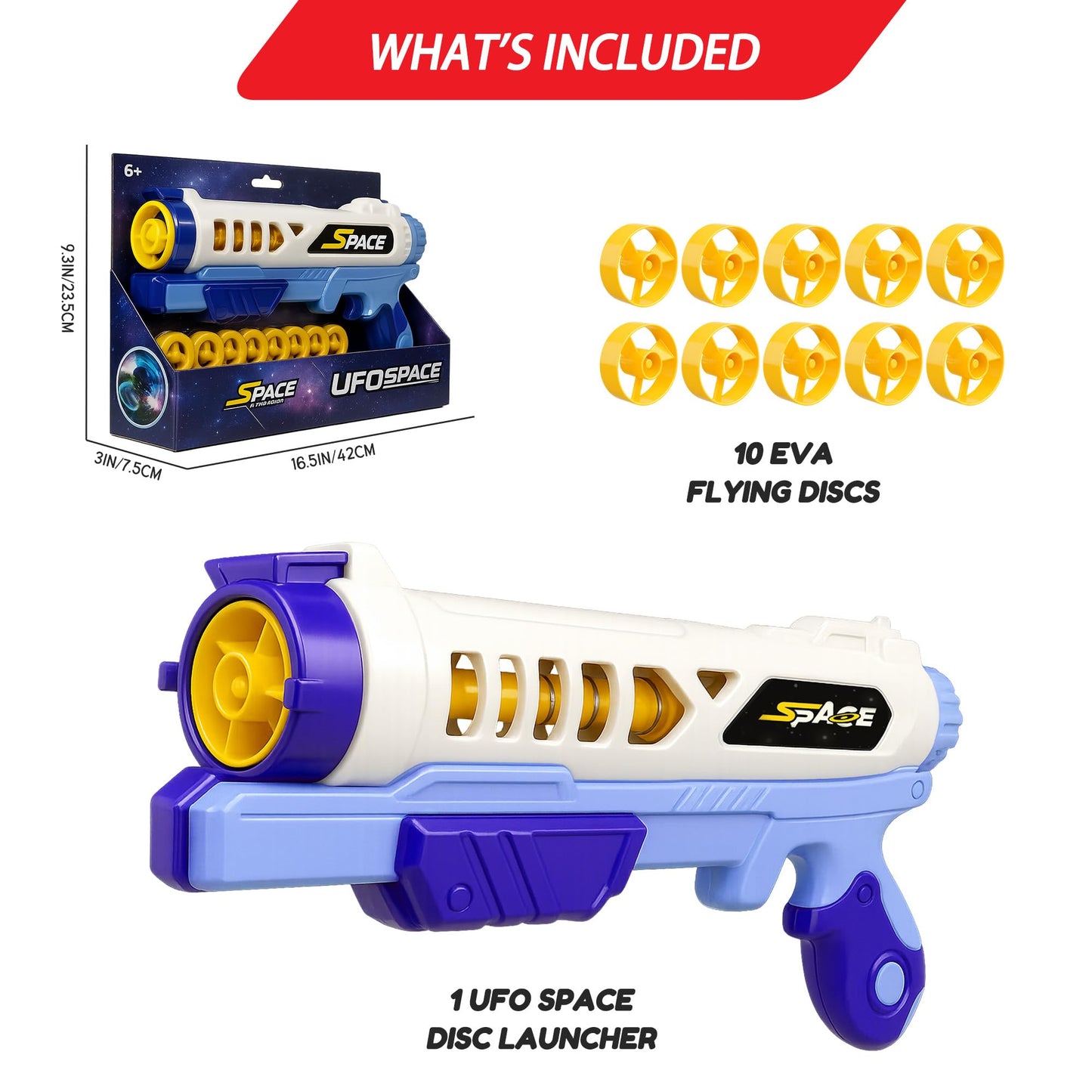 ROHSCE Flying Disc Launcher Toy for Kids Boys Girls 3-7 Year Old - Outdoor Rocket Shooter Game, Interactive Cat Dog Chase Toys, Indoor Activity Gifts for Toddlers Age 4-6 4-8 5-7