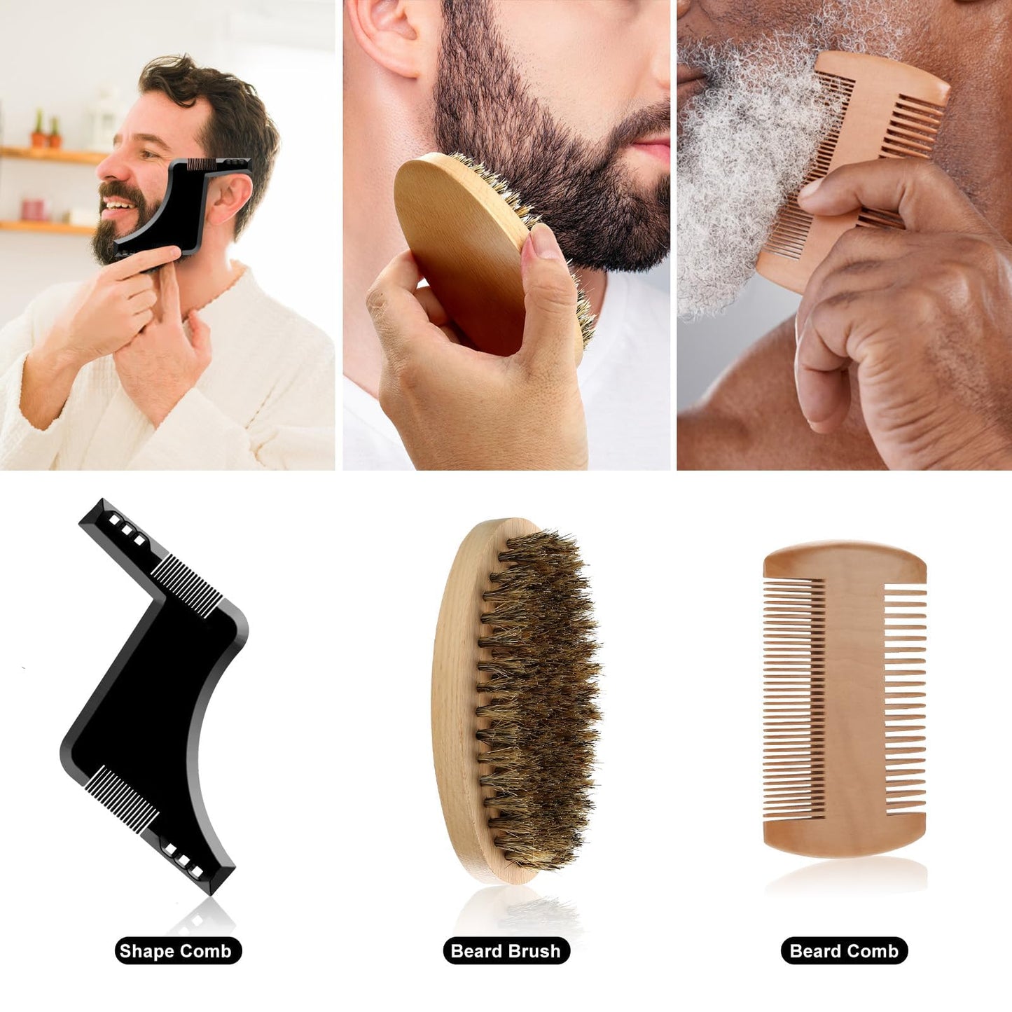 Beard Kit Gifts for Men, 9 Pcs Ultimate Beard Grooming Club Set w/2 Beard Oils, Shaving Soap, Balm, Brush, Comb&Storage Bag, Unique Gifts for Dad Husband Boyfriend Him, Father's Day Birthday Gifts Men