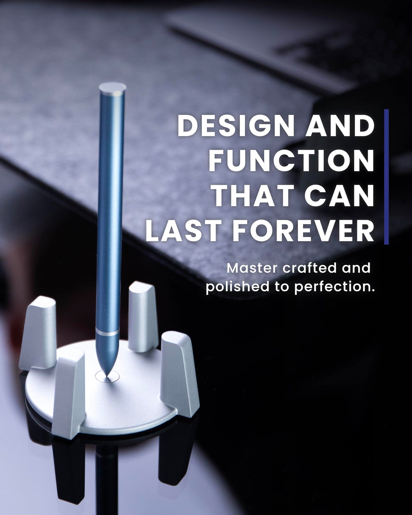 novium Hoverpen - Luxury Pen for Men & Women, Vertically Standing Executive Ballpoint Pen with Top Grade Free-Flowing Ink Refill, Metal Made, Unique Gifts, Luxury Pen for Men, Mens Gifts Ideas