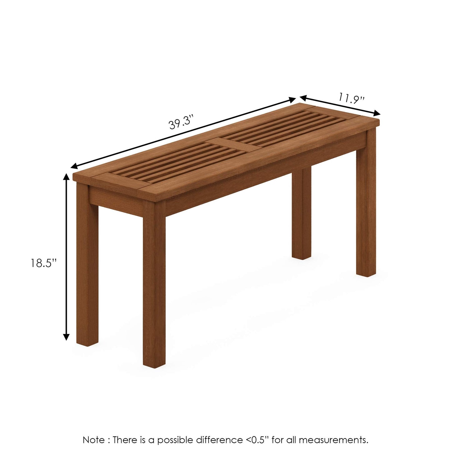 Furinno FG181110-C Tioman Outdoor Backless Bench, Natural,1-Pack