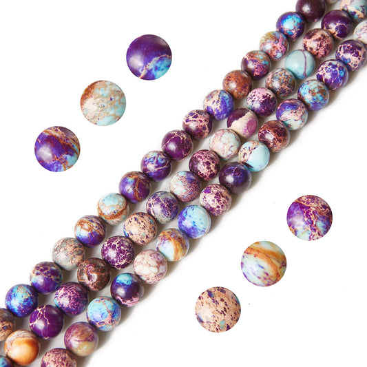 100pcs 6mm Colorful Imperial Jasper Beads Natural Gemstone Beads Round Loose Beads for Jewelry Making