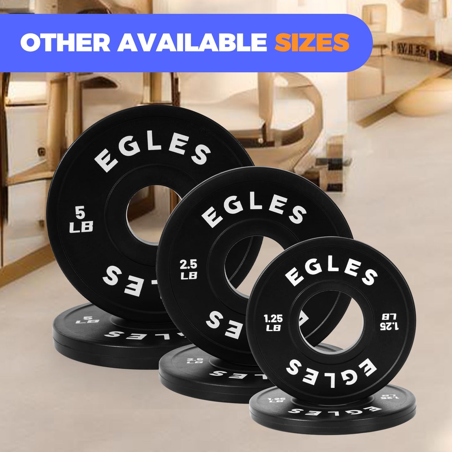 EGLES Change Plates Set 17.5LB 1.25lb+2.5lb+5lb Black Rubber Coated Weight Plates in Pairs Olympic Bumper Plates Fit 2-Inch Barbells Strength Training Weight Plates Gym & Fitness Change Plates