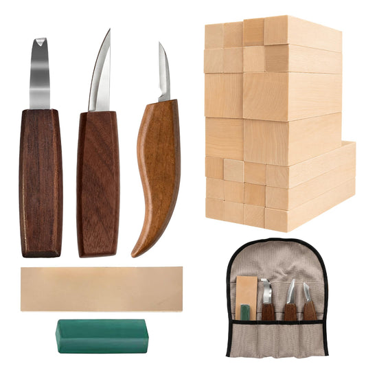 30 Piece whittling wood Includes Basswood Blocks Designed for Adults and Beginners，wood、basswood、wood carving kit、basswood carving blocks、wooden blocks、wood carving、whittling kit.First the gift