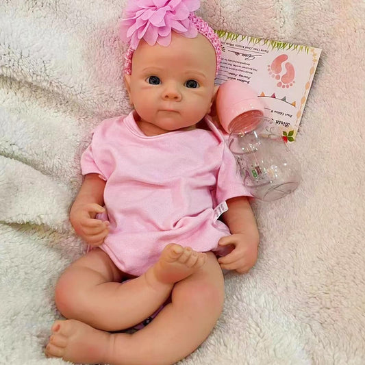 OtardDolls 18 Inch Silicone Baby Doll Full Body Girl Soft Lifelike Realistic Newborn with Clothes and Bottles for Kids